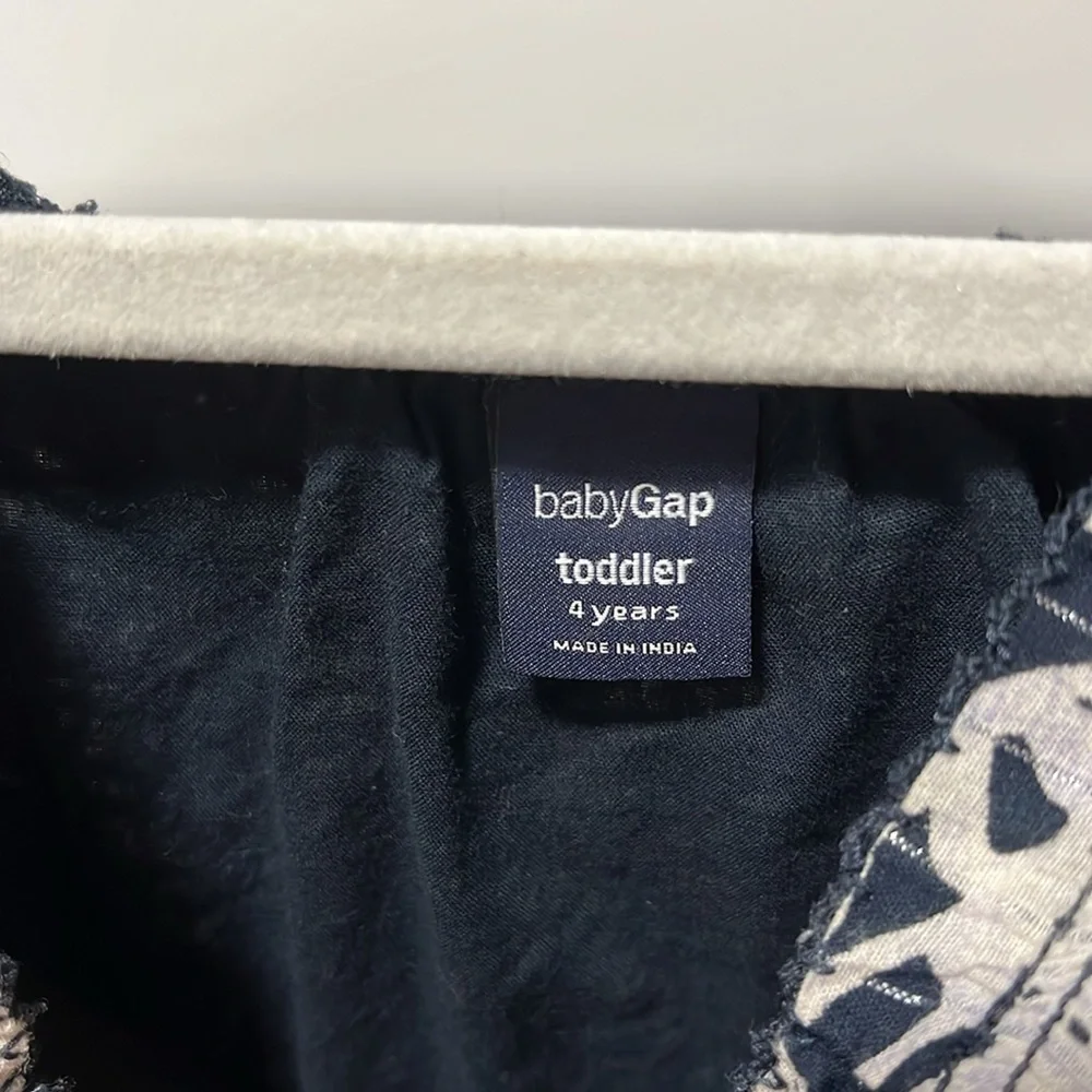 GAP Navy and White Butterfly Print Casual Kids Dress 4t